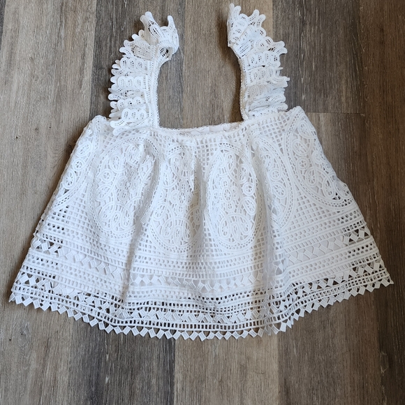 ANTHROPOLOGIE RUFFLED LACE TANK TOP - Picture 2 of 15